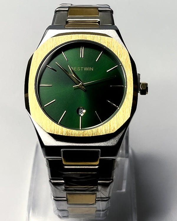 Bestwin GREEN Dual-Tone With Date STAINLESS Watch