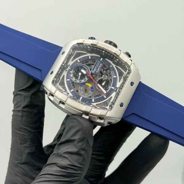 Ferrucci Stop watch blue strap with 1 year warranty in 2 Clours